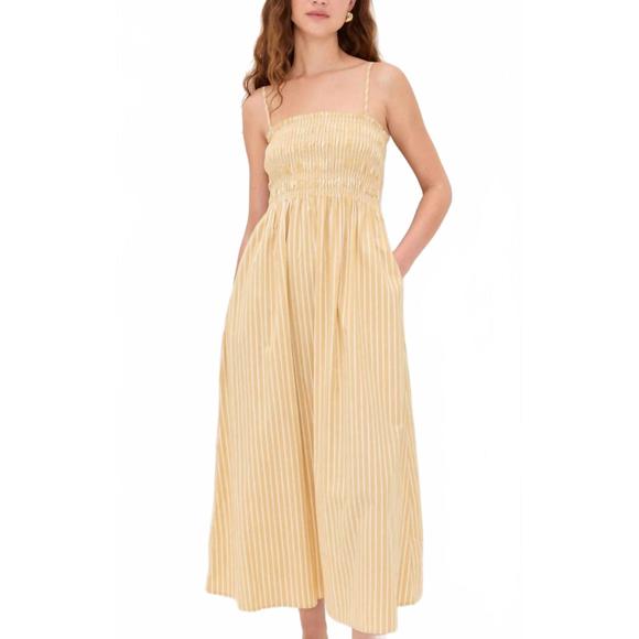 PISTOLA Dresses & Skirts - NEW PISTOLA bianca smocked bodice dress in beach sand stripe